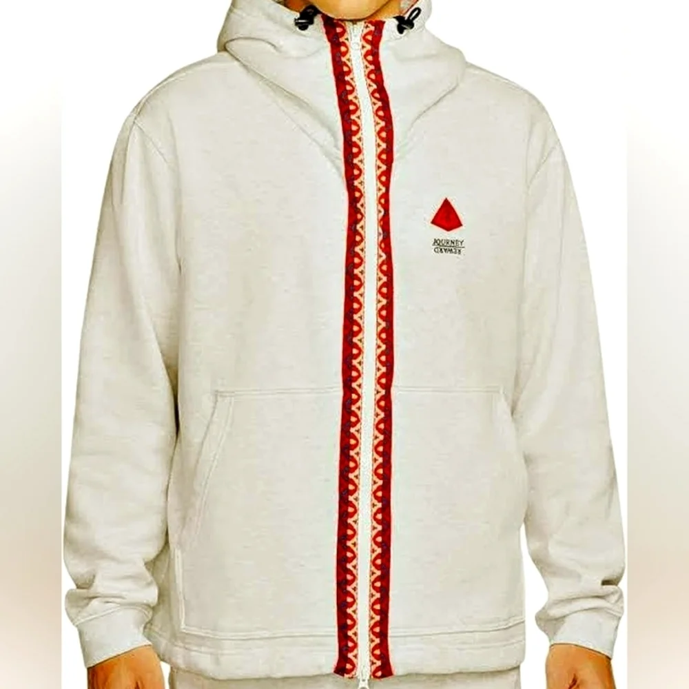 Nike Gray Performance Jacket with Red Accents